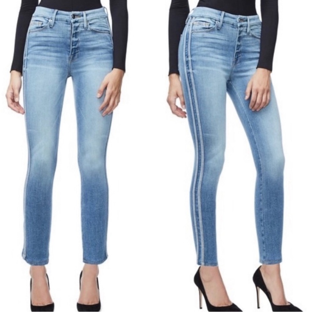 Good American Good Waist Athletic Stripe Jeans